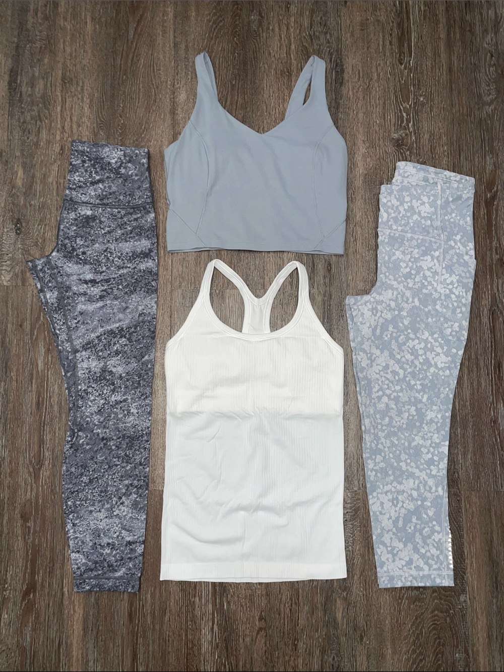 Like New Lululemon Matching Gray/White Bundle. Size 6
